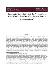 民主主權與賺錢特權：以美聯儲為例