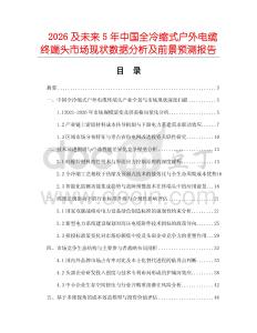 2026及未来5年中国全冷缩式户外电缆终端头市场现状数据分析及前景预测报告