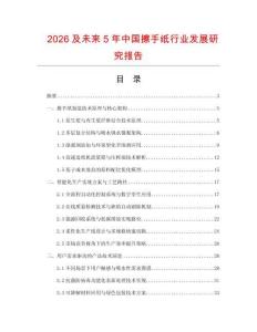 2026及未來5年中國(guó)擦手紙行業(yè)發(fā)展研究報(bào)告