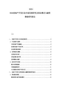 2025-2030房地產開發行業市場發展研究及商業模式與融資策略研究報告
