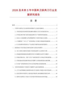 2026及未来5年中国单刃斜角刀行业发展研究报告