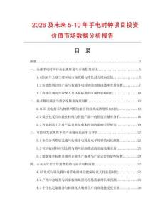 2026及未来5-10年手电时钟项目投资价值市场数据分析报告