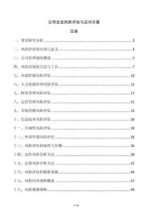 公司企業風險評估與應對方案
