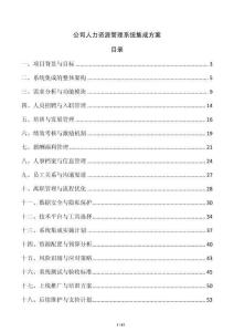 公司人力資源管理系統集成方案