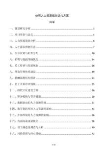 公司人力資源規劃優化方案