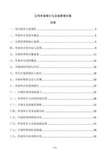 公司外部审计与合规管理方案