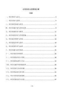 公司項目立項管理方案