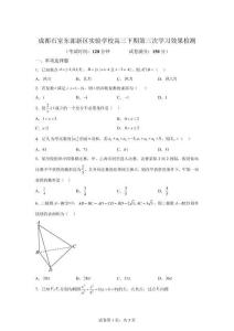 四川成都石室東部新區實驗學校2026屆高三下學期第三次學習效果檢測數學試題【含答案】