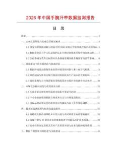 2026年中國手腕汗帶數(shù)據(jù)監(jiān)測報告