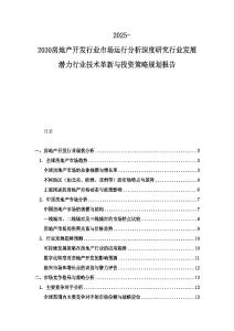 2025-2030房地產(chǎn)開發(fā)行業(yè)市場運行分析深度研究行業(yè)發(fā)展?jié)摿π袠I(yè)技術(shù)革新與投資策略規(guī)劃報告
