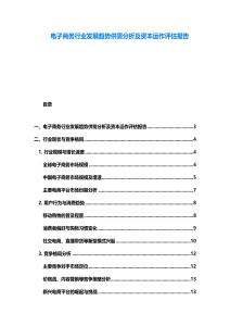 電子商務行業發展趨勢供需分析及資本運作評估報告