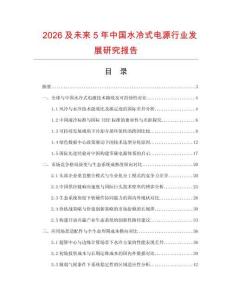 2026及未來5年中國水冷式電源行業發展研究報告