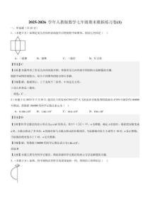 2025-2026 学年人教版数学七年级期末模拟练习卷(1)--解析