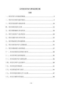 公司項目評估與審批流程方案