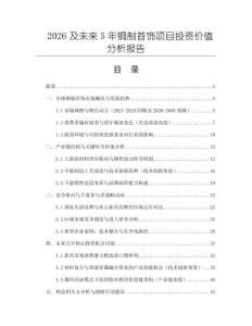 2026及未來5年銅制首飾項目投資價值分析報告