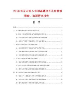 2026年及未來5年珀晶釉項目市場數據調查、監測研究報告
