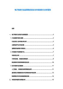 電子商務行業運營模式優化與市場競爭力分析報告