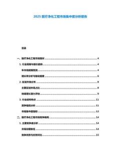 2025醫療凈化工程市場集中度分析報告