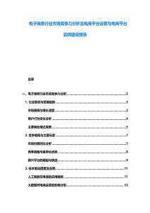 電子商務行業市場競爭力分析及電商平臺運營與電商平臺品牌建設報告