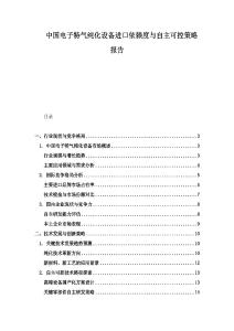 中國電子特氣純化設備進口依賴度與自主可控策略報告