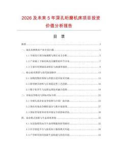2026及未來5年深孔珩磨機床項目投資價值分析報告