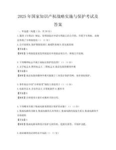 2025年國家知識產權戰略實施與保護考試及答案
