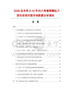2026及未來(lái)5-10年內(nèi)六角套筒螺絲刀項(xiàng)目投資價(jià)值市場(chǎng)數(shù)據(jù)分析報(bào)告