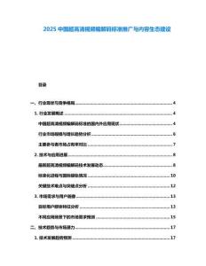 2025中国超高清视频编解码标准推广与内容生态建设