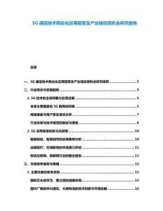 5G通信技術(shù)商業(yè)化應(yīng)用前景及產(chǎn)業(yè)鏈投資機(jī)會(huì)研究報(bào)告