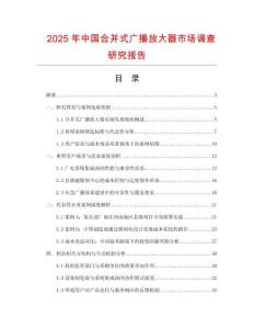 2025年中國合并式廣播放大器市場調(diào)查研究報(bào)告