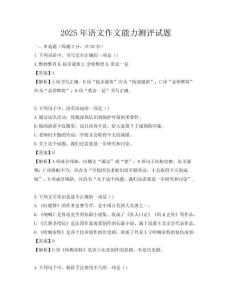 2025年语文作文能力测评试题