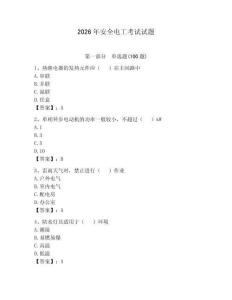2026年安全電工考試試題【奪分金卷】