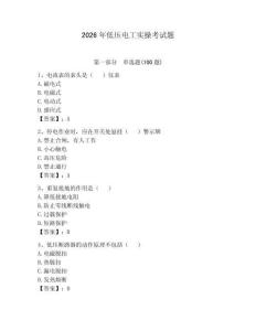 2026年低壓電工實操考試題（輕巧奪冠）