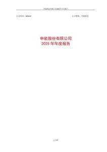 申能股份：2025年年度報告