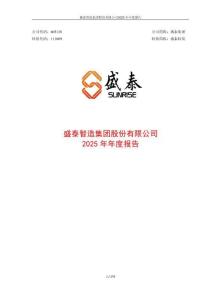 盛泰集團：2025年年度報告
