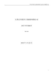 正丹股份：2025年年度報告