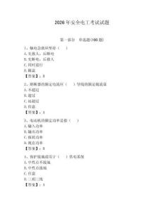 2026年安全電工考試試題（典優(yōu)）
