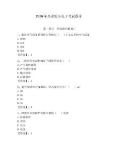 2026年企業(yè)低壓電工考試題庫【典優(yōu)】