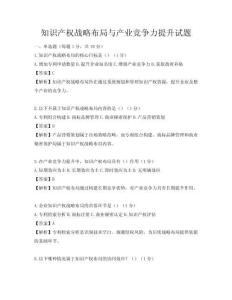 知識產權戰略布局與產業競爭力提升試題