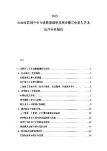 2025-2030互聯網行業市場數據調研及商業模式創新與資本運作分析報告