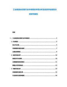 工業(yè)級激光切割行業(yè)市場現(xiàn)狀供需分析及投資評估規(guī)劃分析研究報告