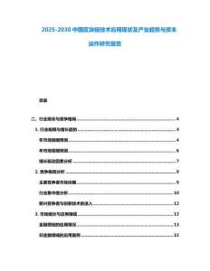 2025-2030中國(guó)區(qū)塊鏈技術(shù)應(yīng)用現(xiàn)狀及產(chǎn)業(yè)趨勢(shì)與資本運(yùn)作研究報(bào)告