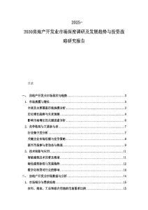 2025-2030房地產開發業市場深度調研及發展趨勢與投資戰略研究報告