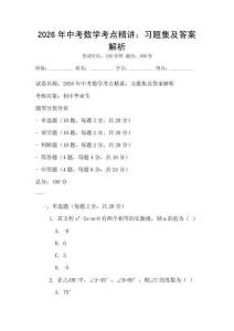 2026年中考數學考點精講：習題集及答案解析