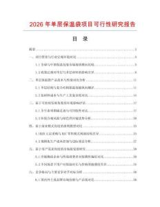 2026年單層保溫袋項目可行性研究報告