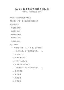 2025年護(hù)士專業(yè)實(shí)踐能力測(cè)試卷