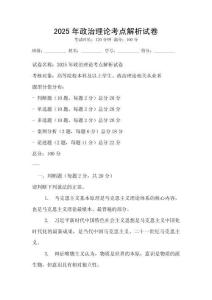 2025年政治理論考點(diǎn)解析試卷