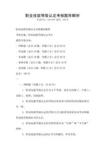 職業技能等級認定考核題庫解析