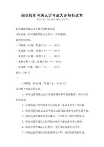 職業技能等級認定考試大綱解析試卷