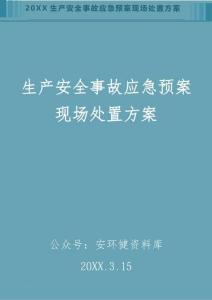 生產安全事故現場處置方案匯編
